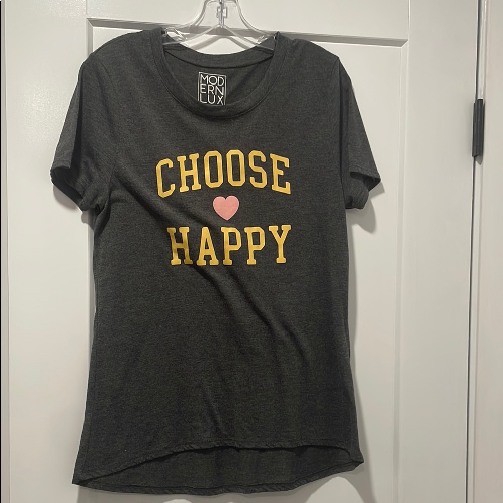 Modern Lux Women's Gray T-Shirt - Choose Happy